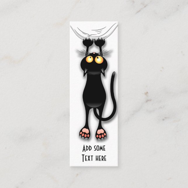 Cartão De Visita Mini Gato engraçado Personagem arranhando Tecido (Frente)