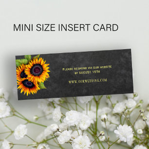 Cartão De Visita Mini Girassóis rústicos do quadro que wedding o Web