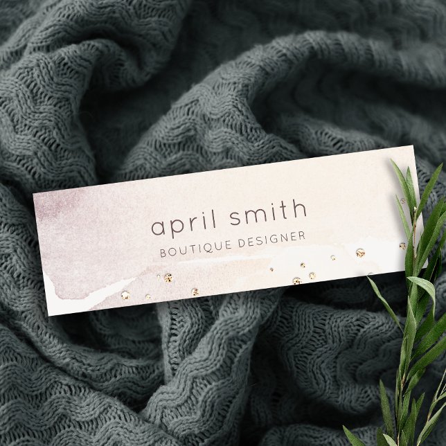 Cartão De Visita Mini Glitter de Aquarela Dourada com Abstrato de Elegan (Criador carregado)