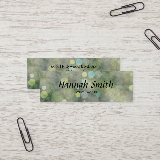 Cartão De Visita Mini Glitter de luxo elegante profissional (Frente/Verso In Situ)