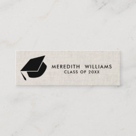 Cartão De Visita Mini Graduação de Formando de linho natural Inserir