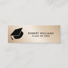 Cartão De Visita Mini Graduação do Boné Metálico Dourado Formando Inseri