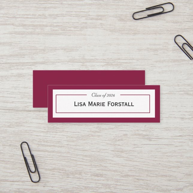 Cartão De Visita Mini Graduation Name Card (Frente/Verso In Situ)
