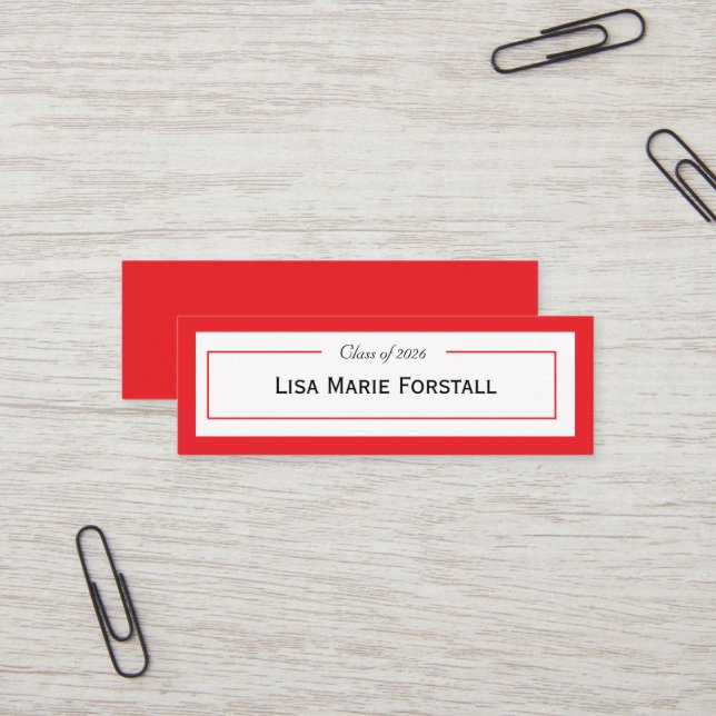 Cartão De Visita Mini Graduation Name Card (Frente/Verso In Situ)