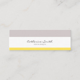 Cartão De Visita Mini Grey yellow lines minimalist feminine chic card