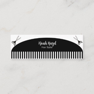 Cartão De Visita Mini Hair stylist comb hair salon mini Business Card
