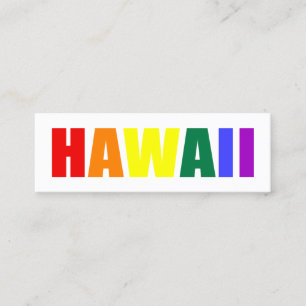Cartão De Visita Mini HAWAII em cores arco-íris