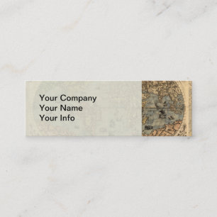 Cartão De Visita Mini Histórico do Atlas Vintage do Mapa Mundial