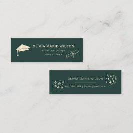 Cartão De Visita Mini Ícone de Graduação Minimalista Nome da Placa Forre