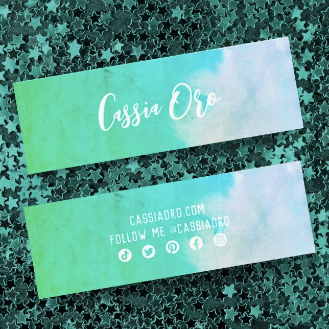 Cartão De Visita Mini Ícone de Mídia Social Personalizada abstrato Water (Criador carregado)