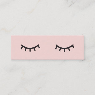 Cartão De Visita Mini Ilustração de pestanas bonitinhas rosa pastel mini