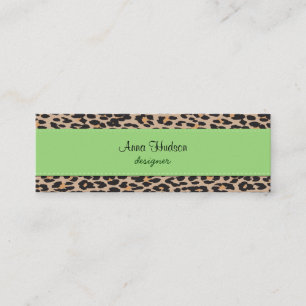 Cartão De Visita Mini Impressão animal, leopardo manchado - preto de