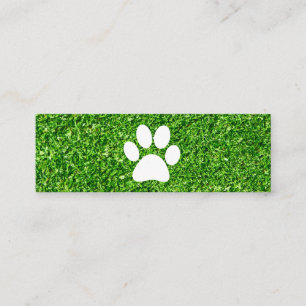 Cartão De Visita Mini Impressão de Pata de Cães  Fundo Verde