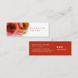 Cartão De Visita Mini Impressão Dourada de Cores Aquáticas