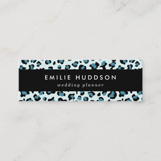 Cartão De Visita Mini Impressão Leopardo, Manchas Leopardo, Leopardo Azu (Frente)