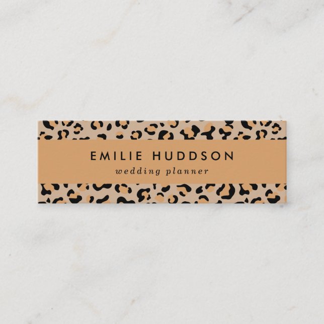 Cartão De Visita Mini Impressão Leopardo, Manchas Leopardo, Leopardo Cas (Frente)