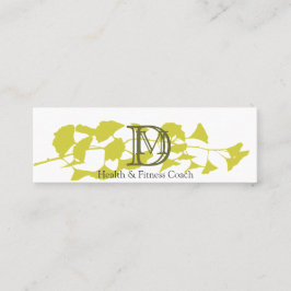 Cartão De Visita Mini Impresso no branco Dourado Luxe do monograma da