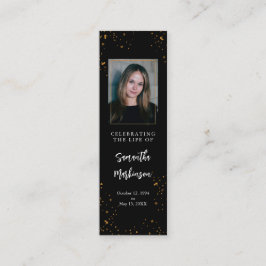 Cartão De Visita Mini Indicador Dourado de Quadro Simples Moderno Especí