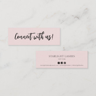 Cartão De Visita Mini Inserir um simples contato mínimo com Rosa nos