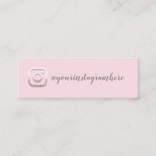 Cartão De Visita Mini Instagra Cinza rosa do logotipo de mídia social Bl