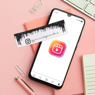 Cartão De Visita Mini Instagra Unidade Preta de Evento de Logotipo de Mí