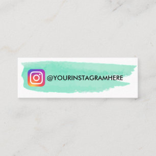 Cartão De Visita Mini Instagrama de Aquarela Verde da Casa