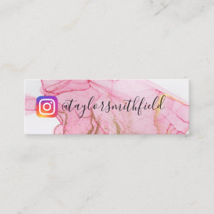 Cartão De Visita Mini Instagrância de Mídia Social Dourada Cor de Águ
