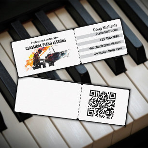 Cartão De Visita Mini Instrutor Clássico de Piano