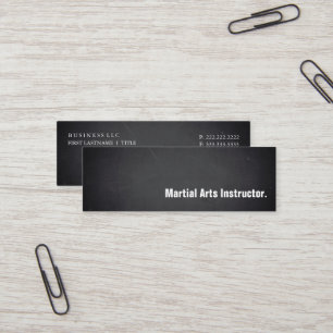 Cartão De Visita Mini Instrutor de Artes Marciais Quadro Negro Moderno