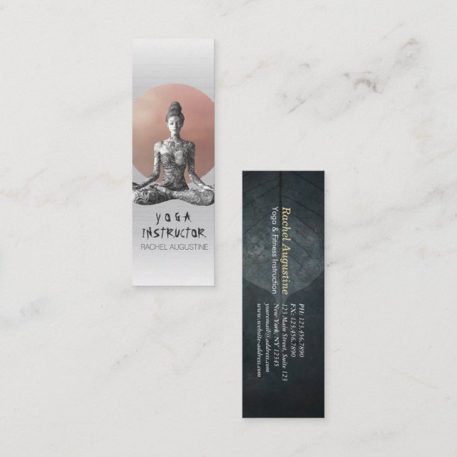 Cartão De Visita Mini Instrutor de Meditação Yoga Reiki Master Lotus Pos (Frente/Verso)