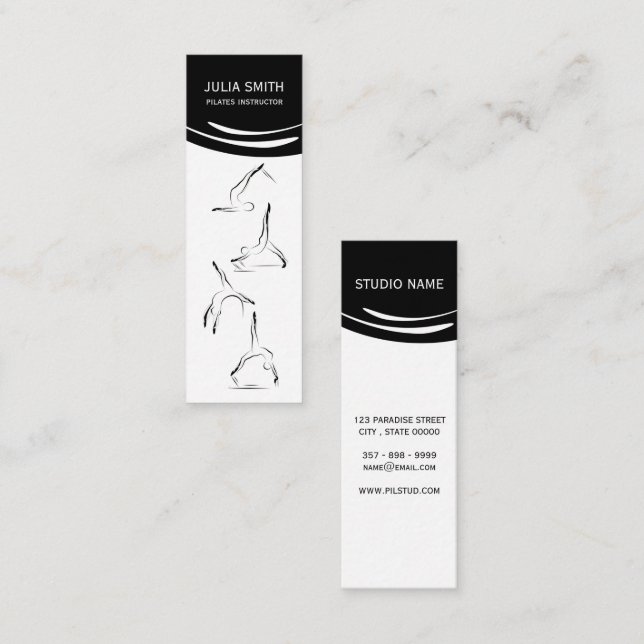 Cartão De Visita Mini Instrutor de pilates (Frente/Verso)