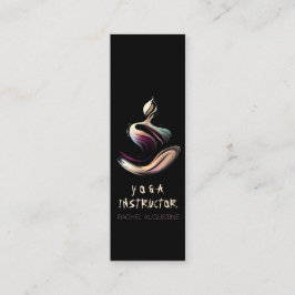 Cartão De Visita Mini Ioga Instrutor Lotus Meditation Pose Brushstrokes