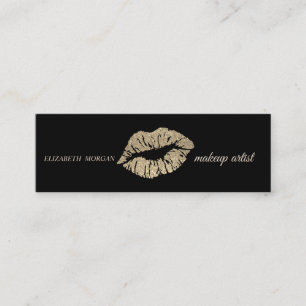 Cartão De Visita Mini Lábios Modernos Simples com Brilho, Maquiador