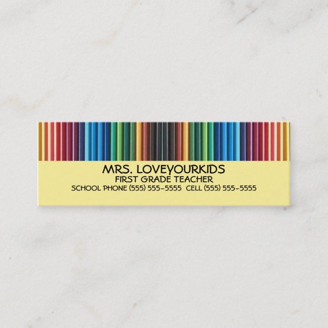 Cartão De Visita Mini Lápis coloridos (Frente)