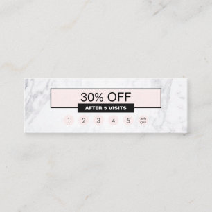 Cartão De Visita Mini Lealdade de mármore moderna criativa chique do