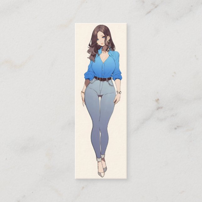 Cartão De Visita Mini Linda Mulher Anime (Frente)