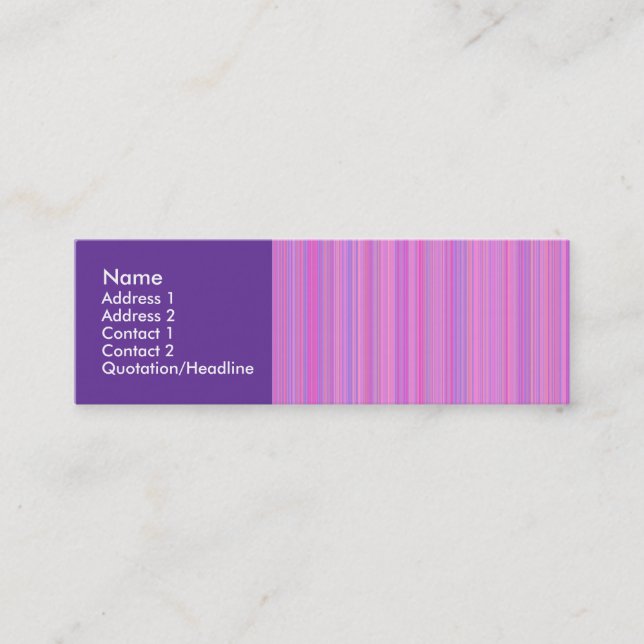 Cartão De Visita Mini Linhas Rosa Púrpura (Frente)