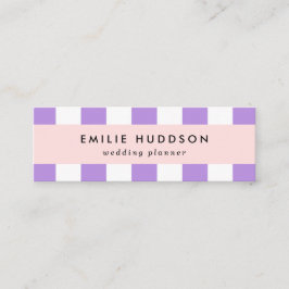 Cartão De Visita Mini Listras Roxas, Listras Brancas, Padrões Lançados