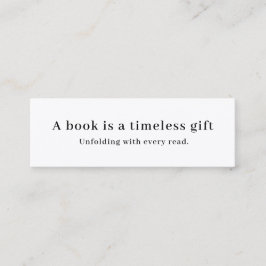 Cartão De Visita Mini Livro Um presente | Design de Indicador Mínimo Mod