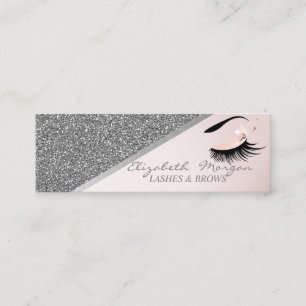 Cartão De Visita Mini Lixo Moderno Elegante, Lashes Faux