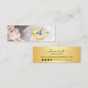 Cartão De Visita Mini Logo Custom Foto Chic com Efeito de Pintura Minima