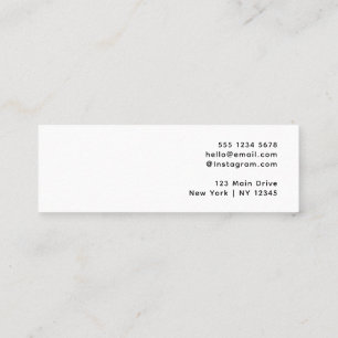 Cartão De Visita Mini Logotipo Branco Branding de Brincos de Argola de