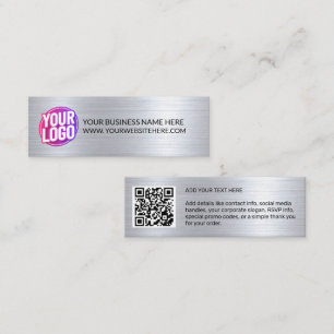 Cartão De Visita Mini Logotipo da Equipe da Empresa & Código QR & Texto