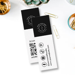 Cartão De Visita Mini Logotipo de evento de mídia social QR preto-e-bran