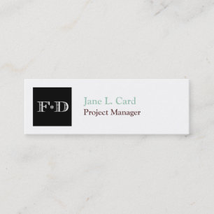 Cartão De Visita Mini Logotipo de miniatura pequeno, simplesmente branco