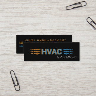 Cartão De Visita Mini Logotipo de Serviço de HVAC Ícones de Fluxo de Ar 