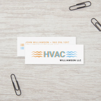 Cartão De Visita Mini Logotipo de Serviço de HVAC Ícones de Fluxo de Ar 