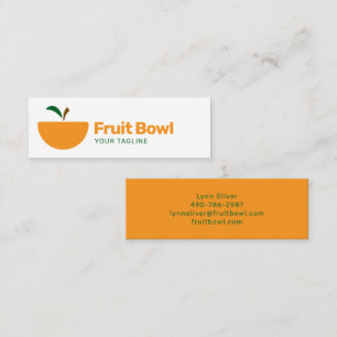 Cartão De Visita Mini Logotipo de Tigela de Frutas   Marca de Alimento F