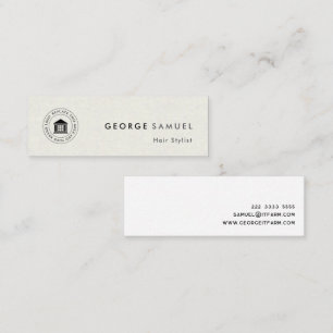 Cartão De Visita Mini Logotipo e nome personalizados simples e elegantes