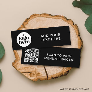 Cartão De Visita Mini Logotipo Empresarial de QR Code Simples